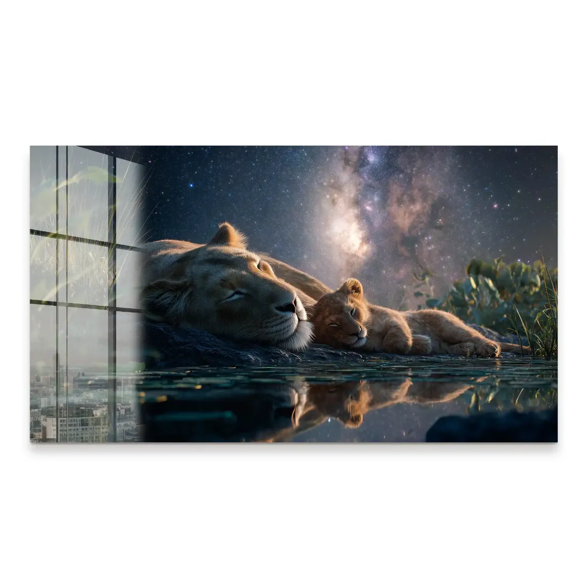 Löwen Serenade Acrylglasbild