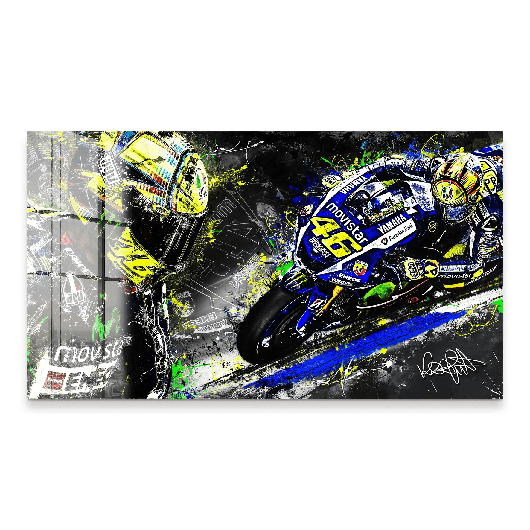 Rossi Yamaha Art Acrylglas Bild INGALERiE