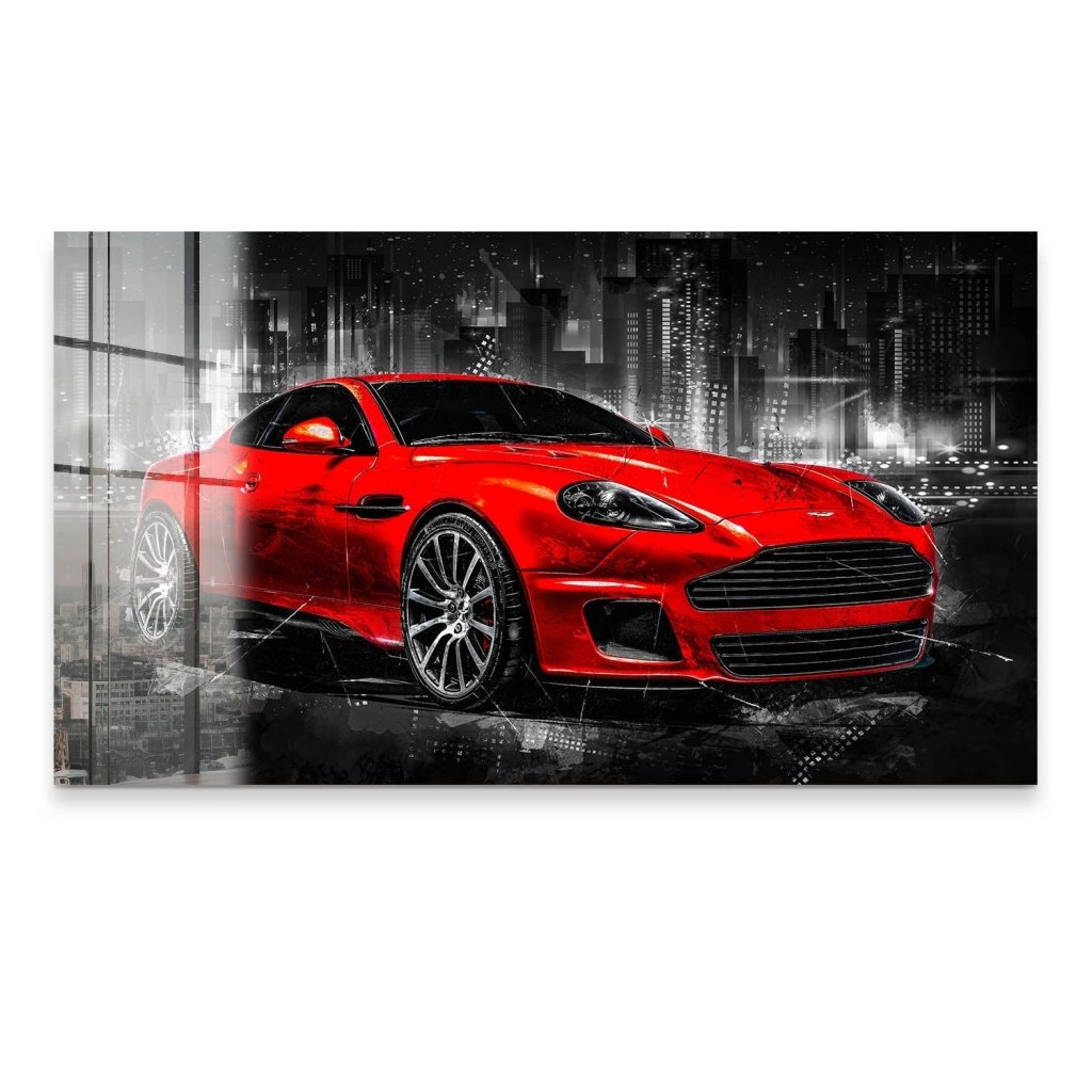 Aston Martin Abstrakt Red Style Acrylglas Bild INGALERIE