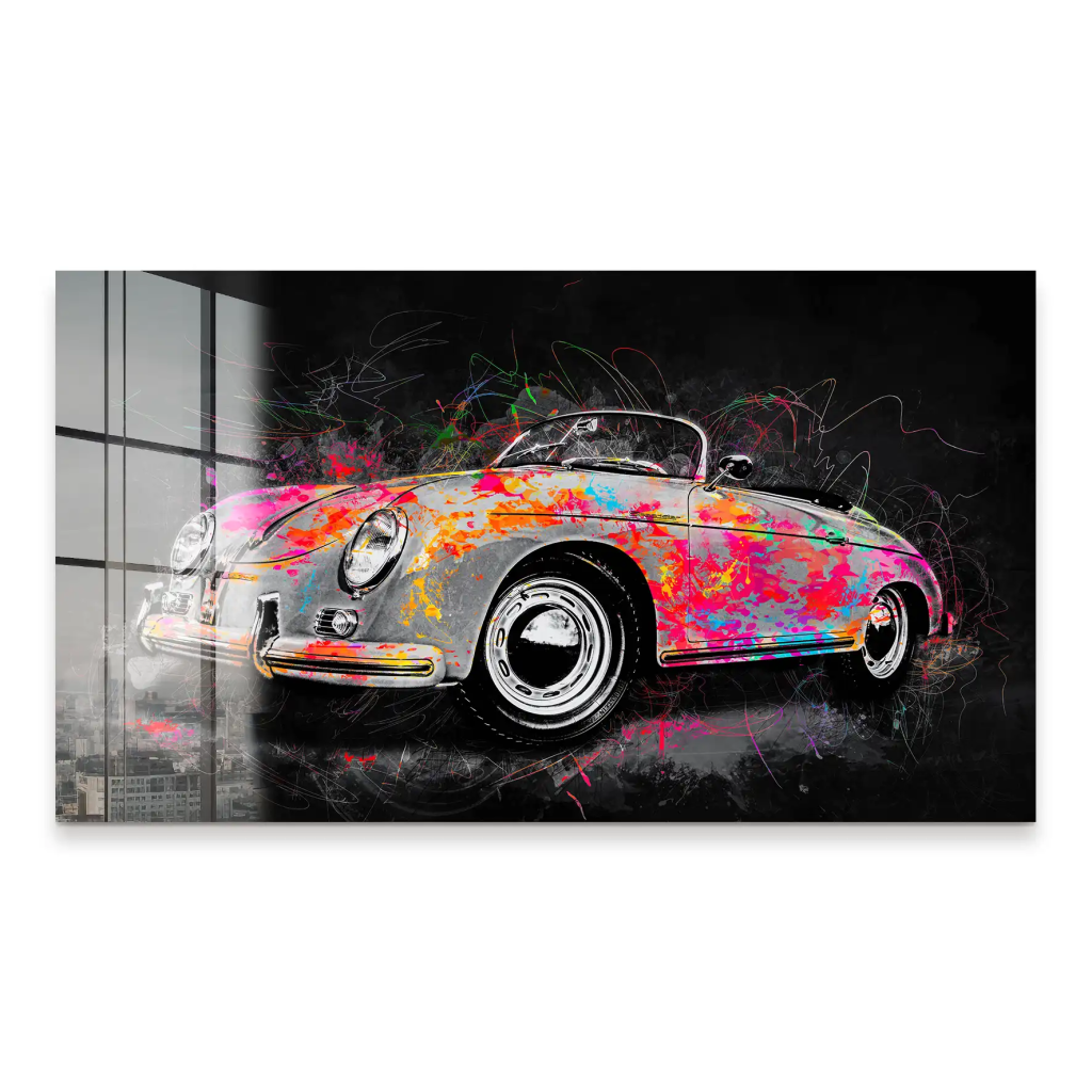 Porsche Speedster Pop Art Style Acrylglas Bild INGALERIE