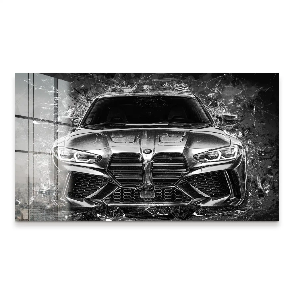 BMW M4 Abstrakt Black Style Acrylglas Bild INGALERIE