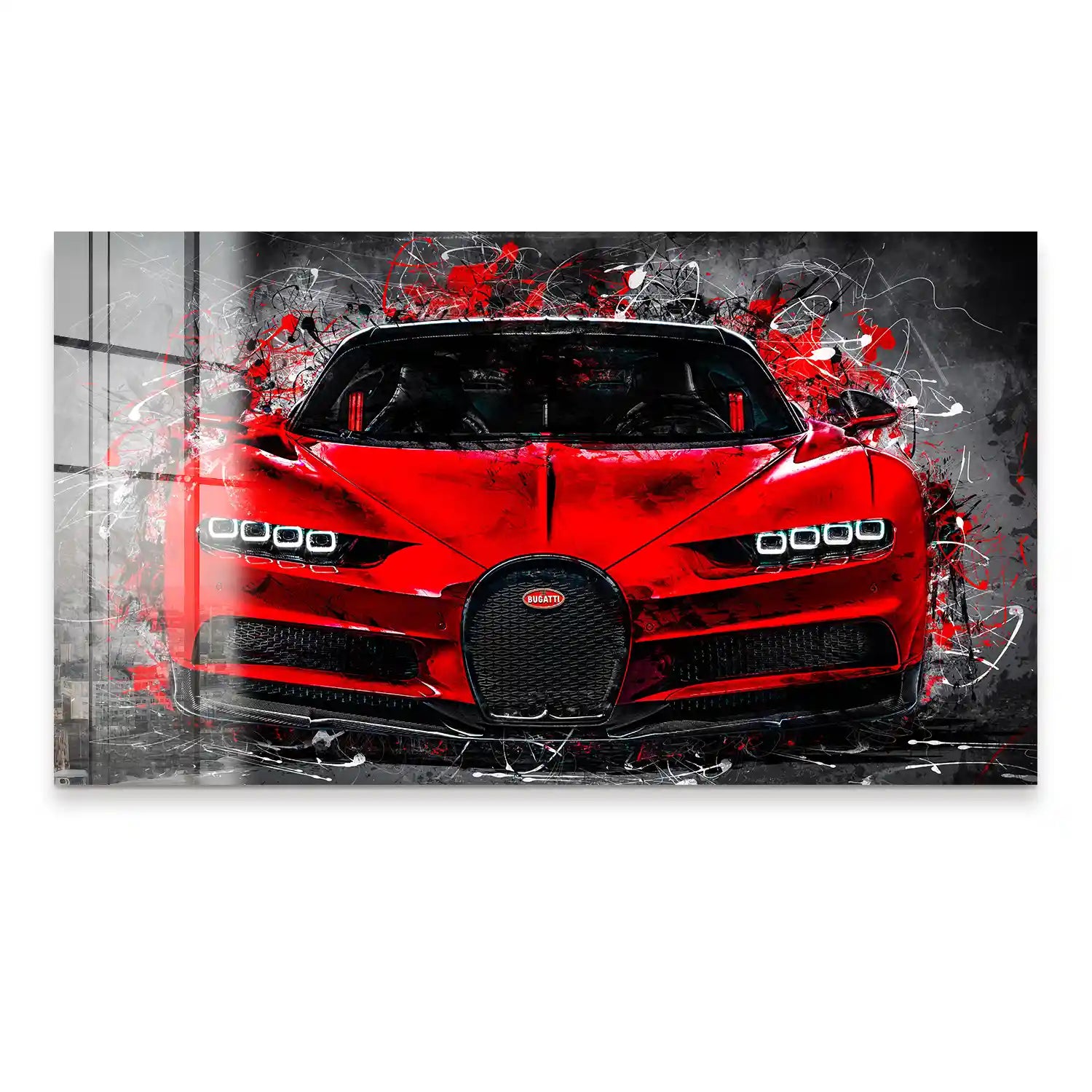 Bugatti Abstrakt Red Style Acrylglas Bild INGALERIE