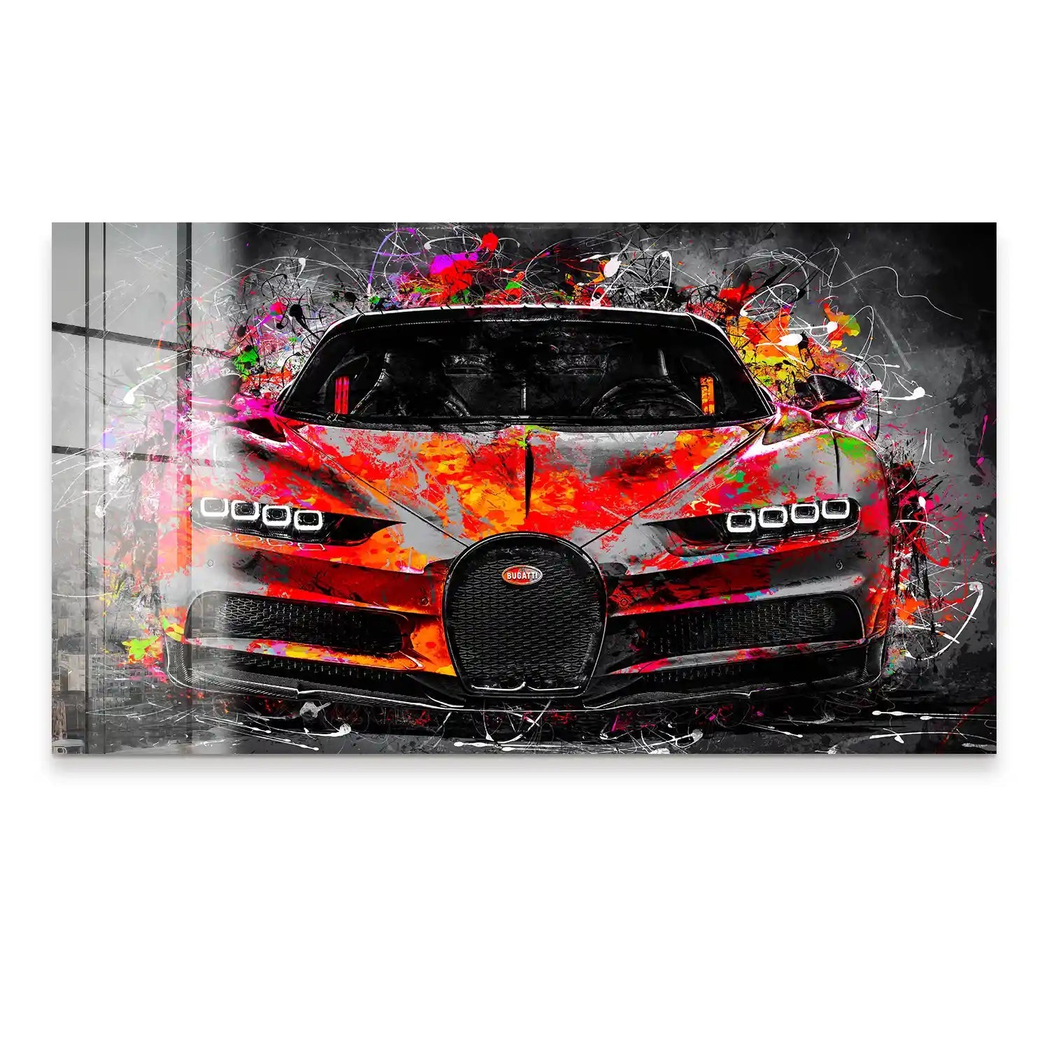 Bugatti Pop Art Style Acrylglas Bild INGALERIE