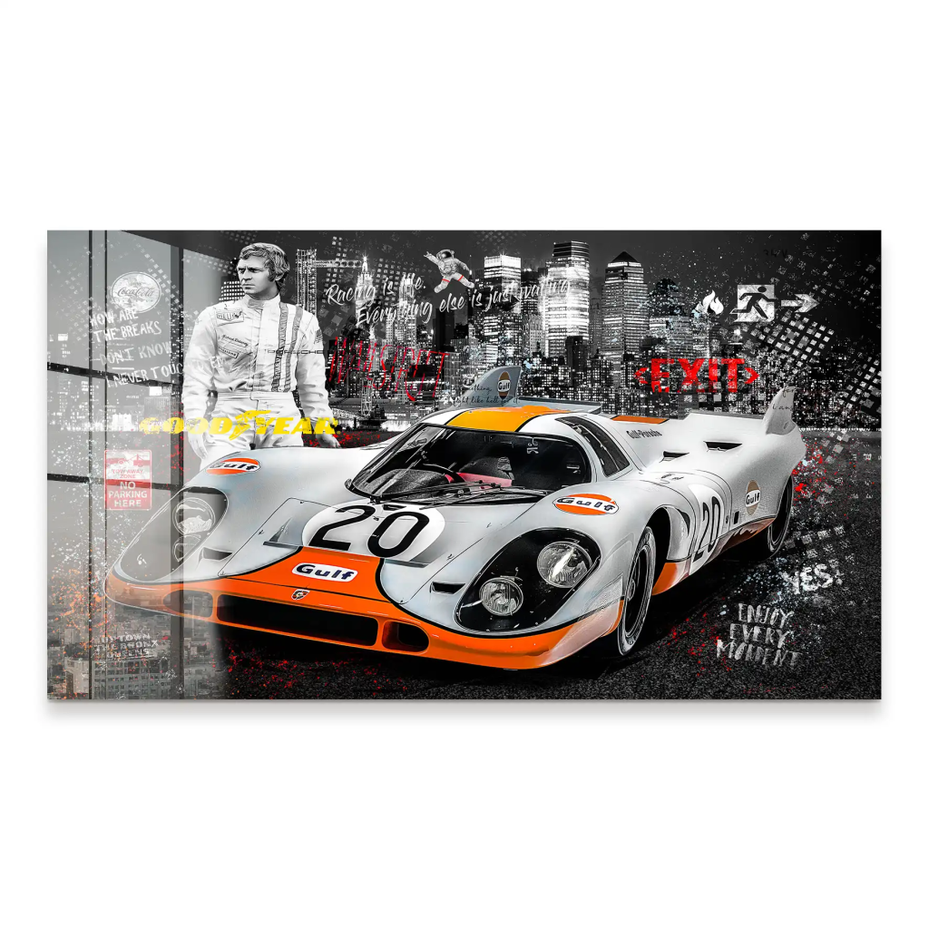 Steve McQueen Porsche 917 Black Style Acrylglas Bild INGALERIE