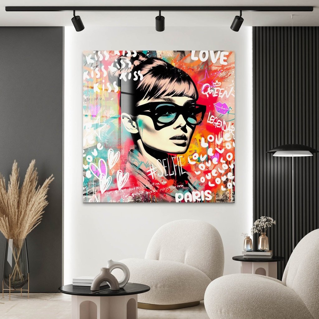 Audrey Hepburn Graffiti Acrylglas Bild INGALERIE