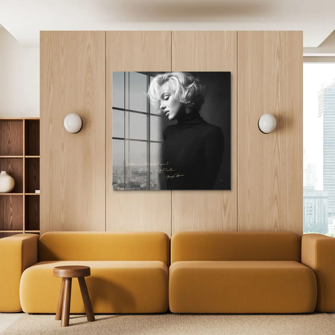 Marilyn Monroe Zitat Acrylglasbild