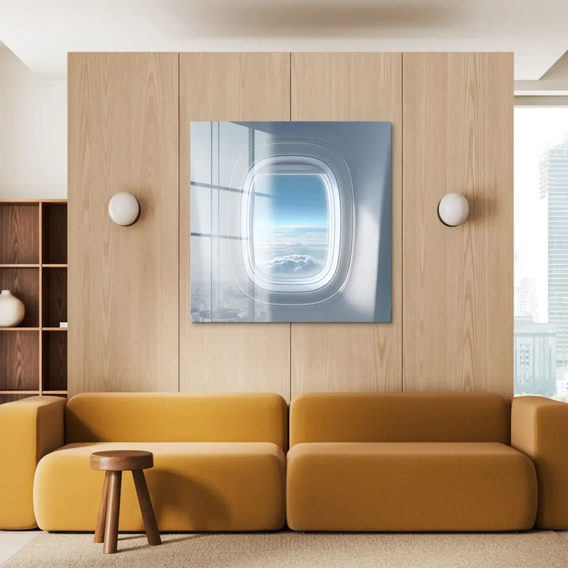 Flugzeugfenster Horizont Acrylglasbild