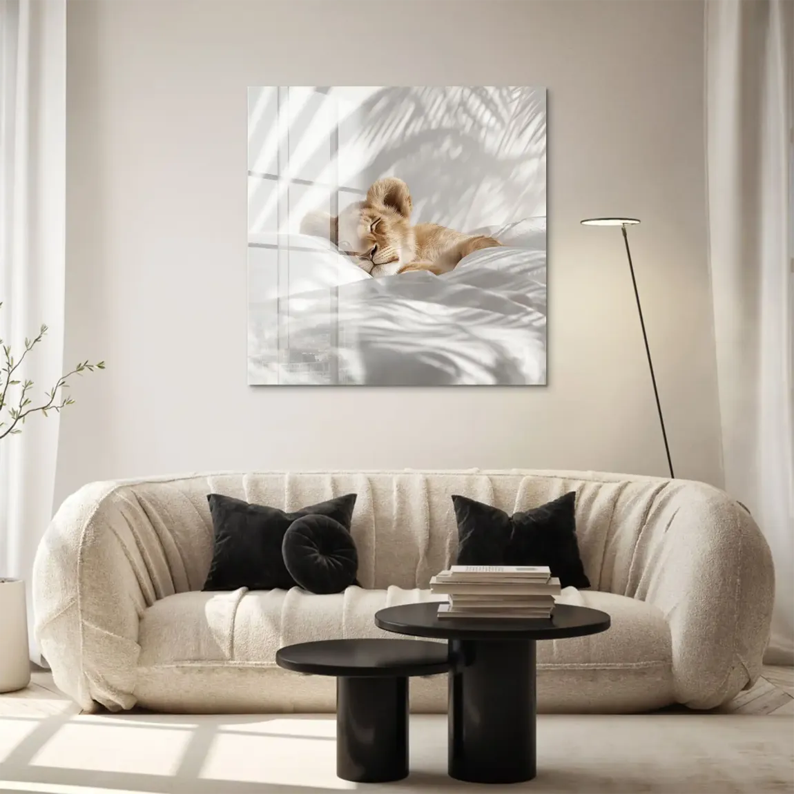 Schlafendes Löwenbaby Acrylglasbild