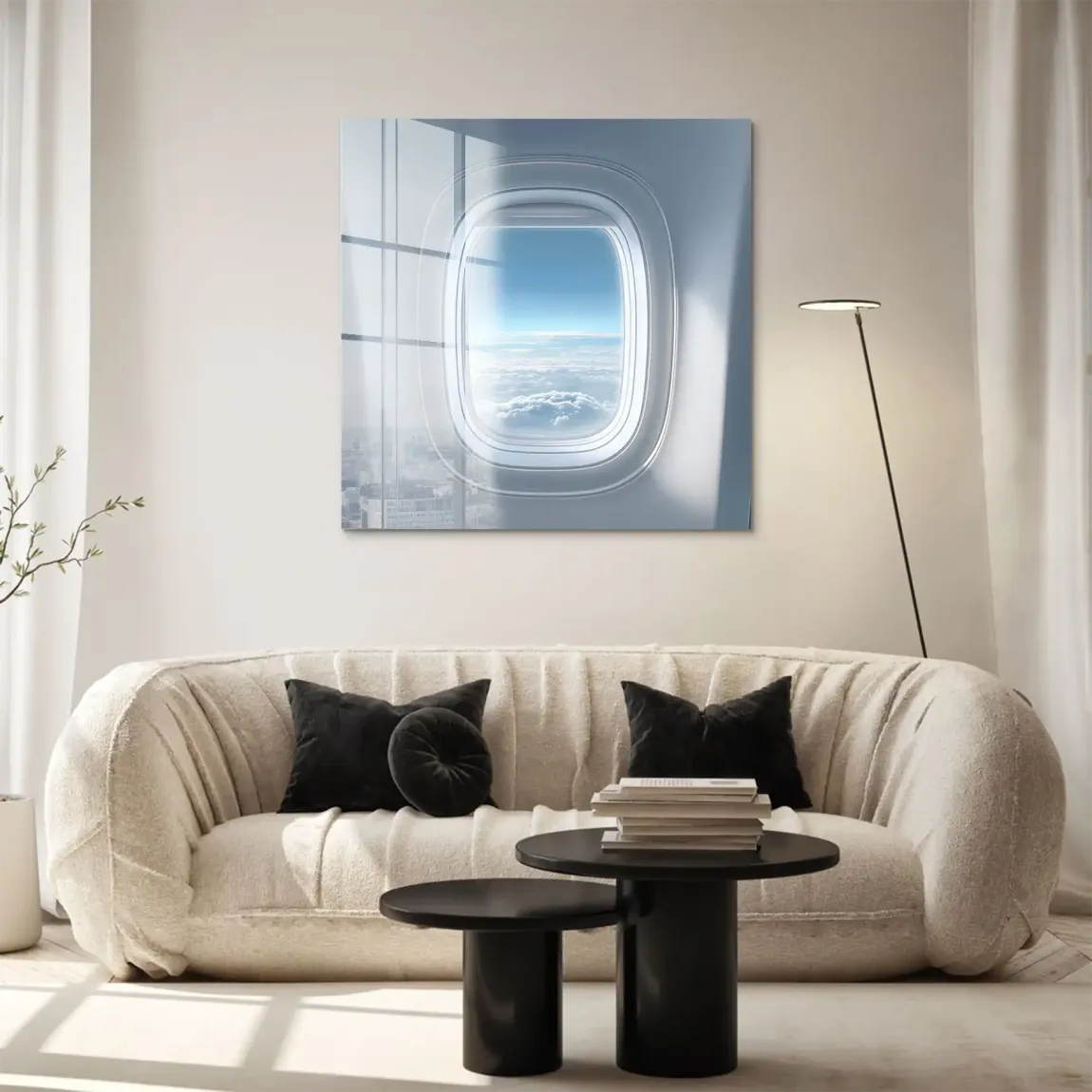 Flugzeugfenster Horizont Acrylglasbild