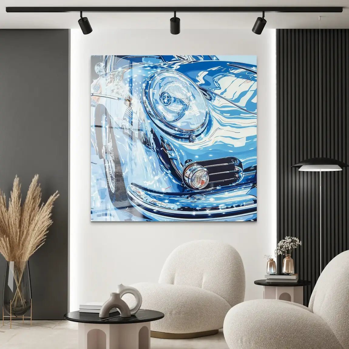 Porsche 356 Abstrakt Blue Acrylglas Bild INGALERIE