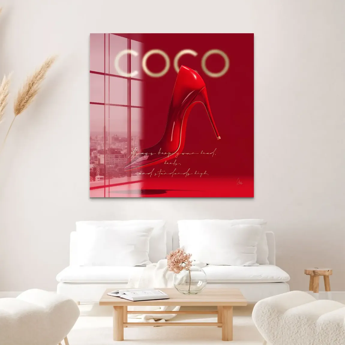 Red Coco Heels Acrylglas Bild