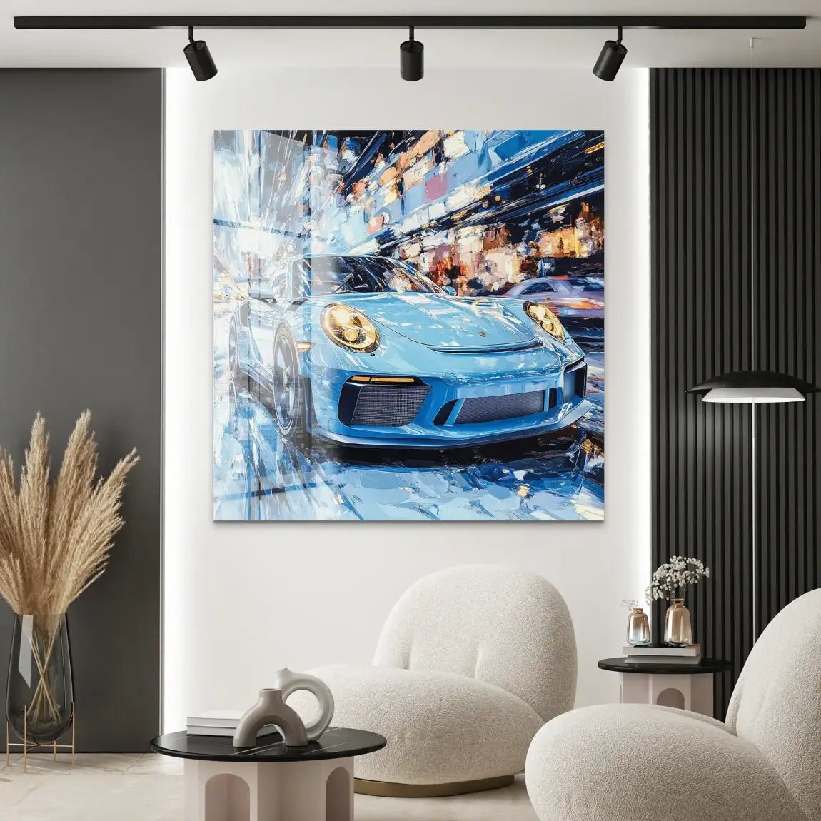 Porsche 911 Abstrakt Blue Acrylglas Bild INGALERIE