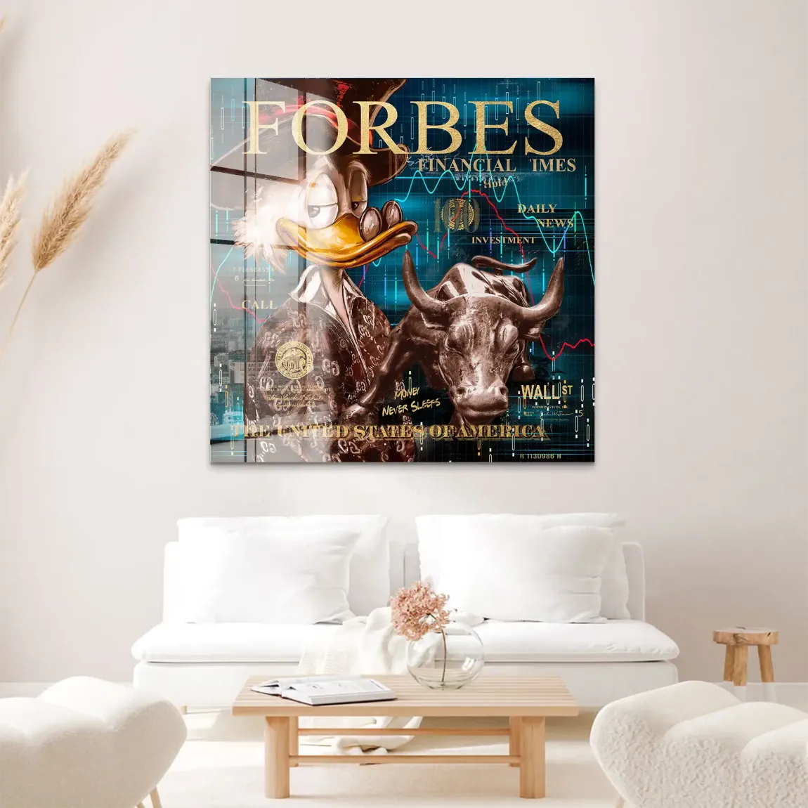 Dagobert Duck Wallstreet Acrylglas Bild