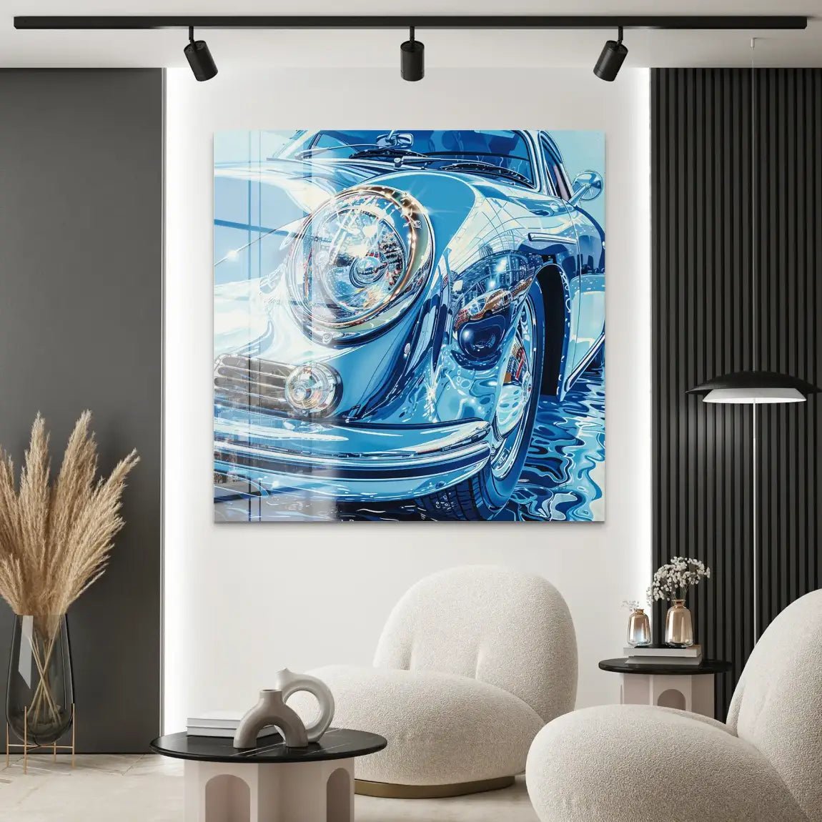 Porsche 356 Abstrakt Blue Nr.2 Acrylglas Bild INGALERIE