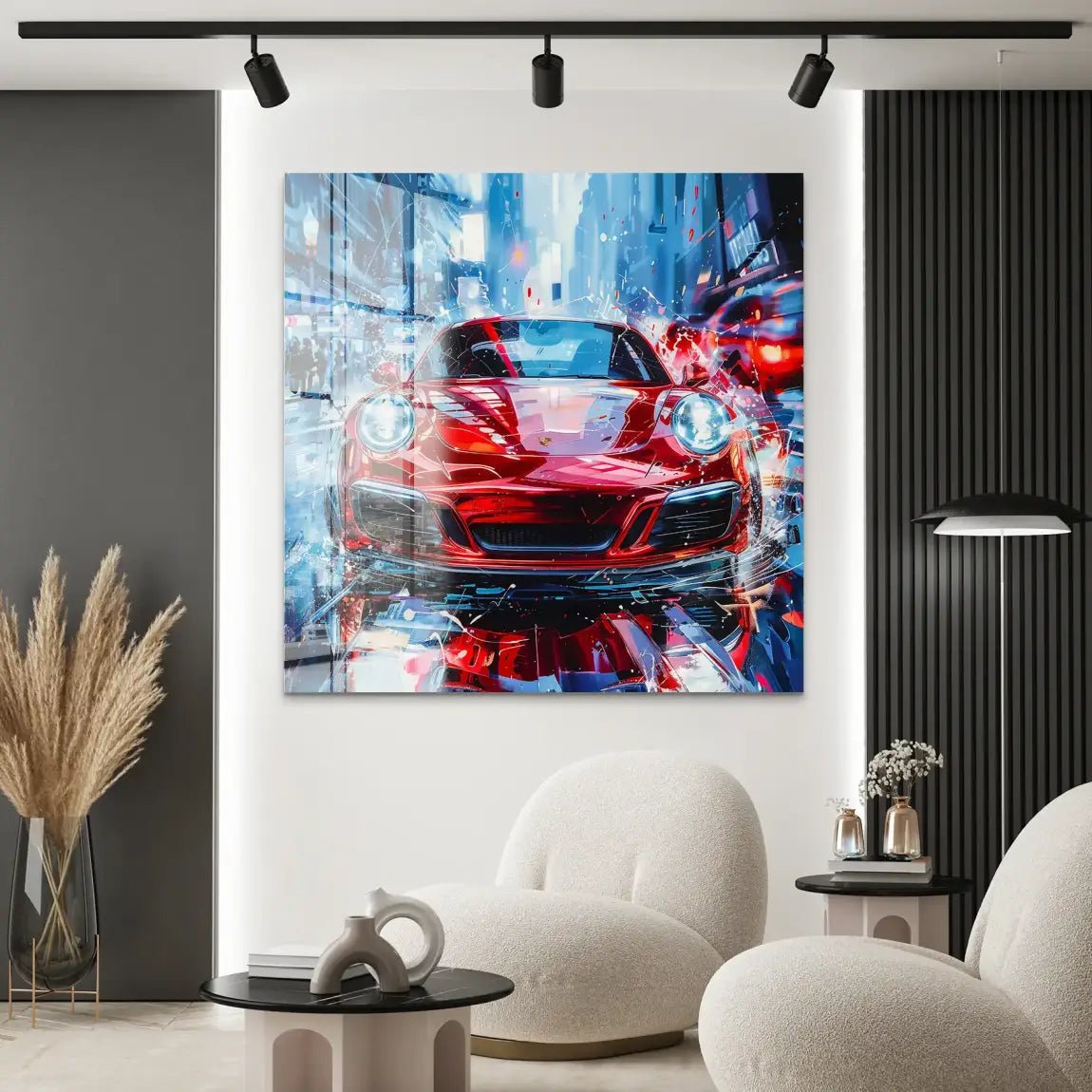 Porsche 911 Abstrakt Rot Acrylglas Bild INGALERIE