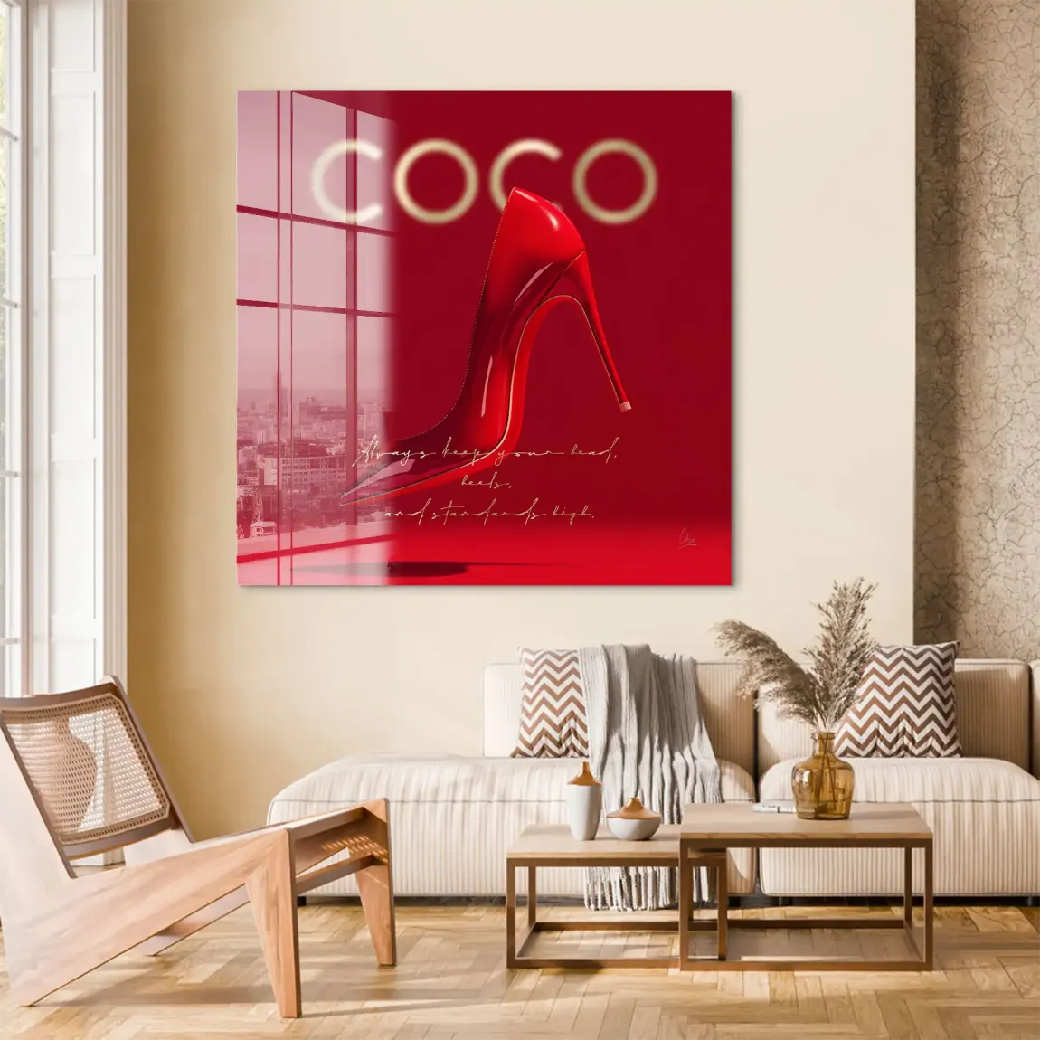 Red Coco Heels Acrylglas Bild