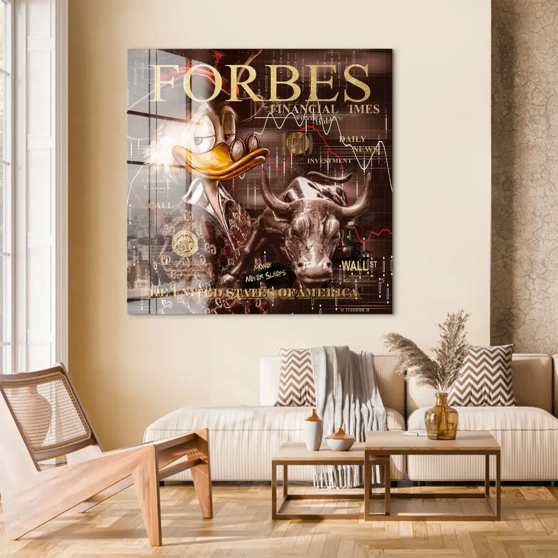 Dagobert Duck Wallstreet Vintage Acrylglas Bild