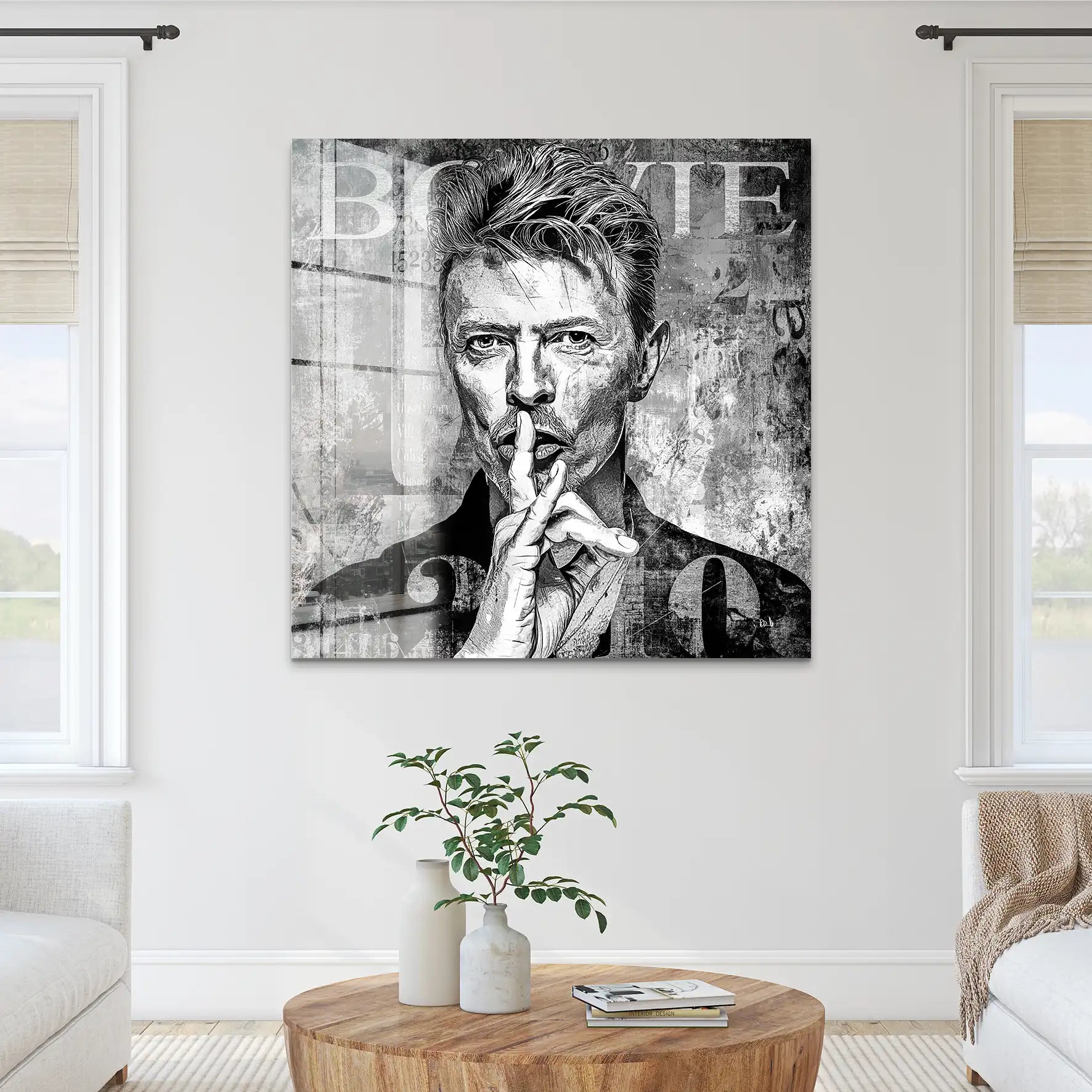 David Bowie Abstrakt Luxury Dark Style Acrylglas Bild INGALERIE