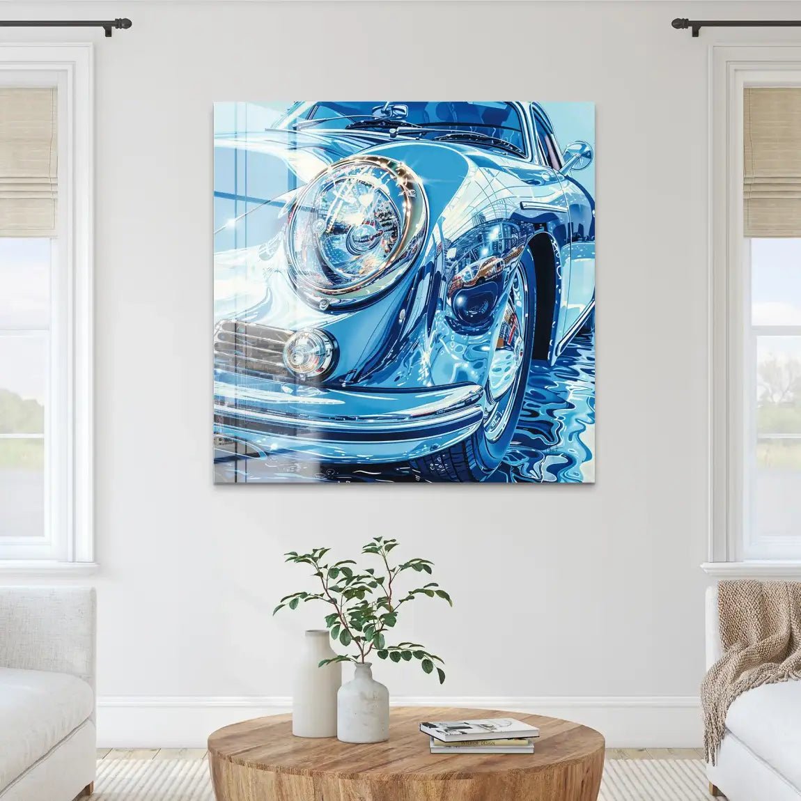 Porsche 356 Abstrakt Blue Nr.2 Acrylglas Bild INGALERIE