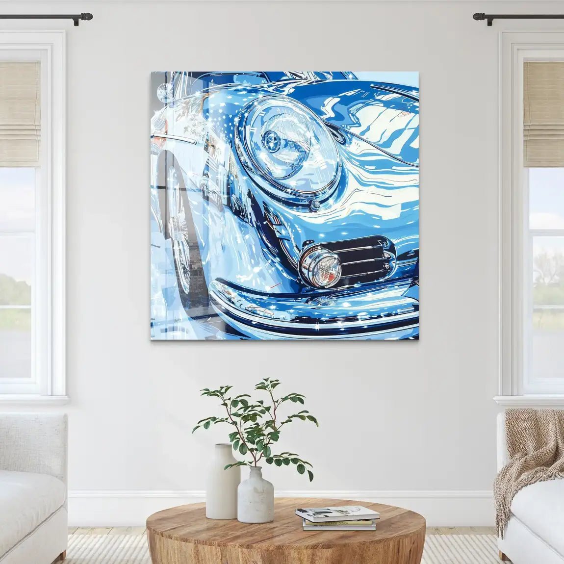 Porsche 356 Abstrakt Blue Acrylglas Bild INGALERIE