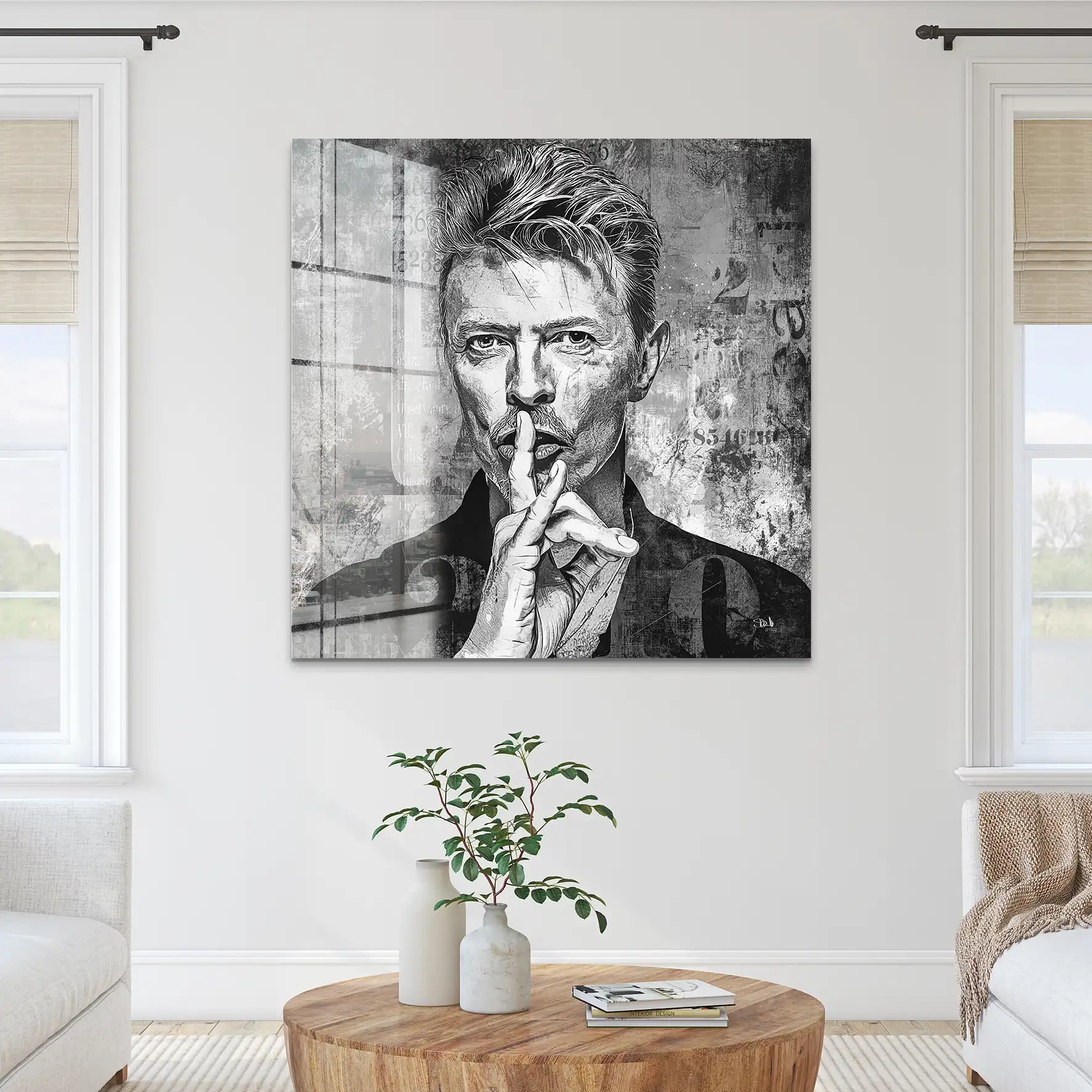 David Bowie Abstrakt Black Style Acrylglas Bild INGALERIE