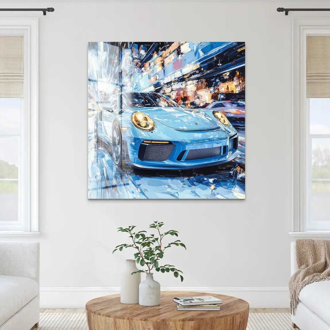 Porsche 911 Abstrakt Blue Acrylglas Bild INGALERIE