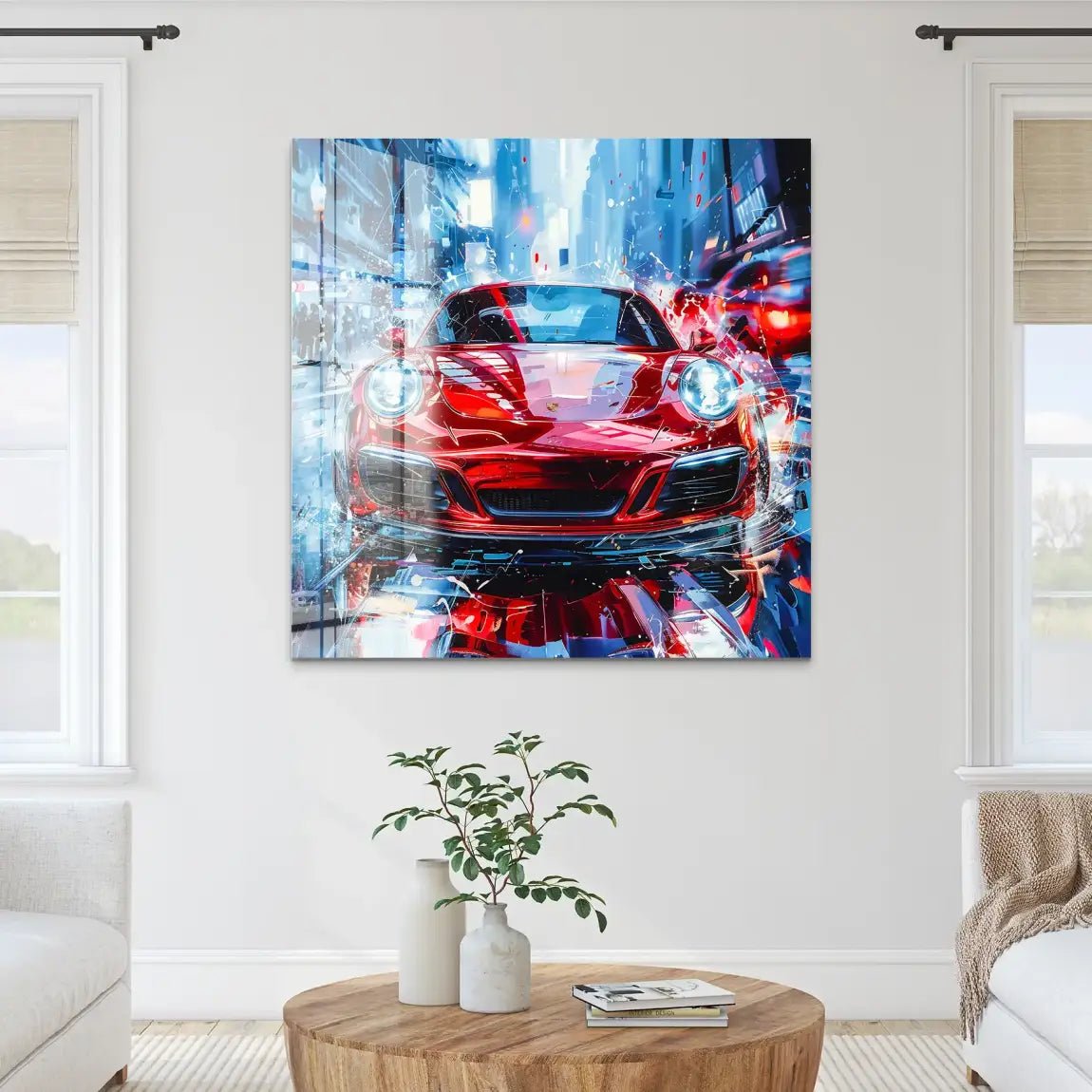 Porsche 911 Abstrakt Rot Acrylglas Bild INGALERIE