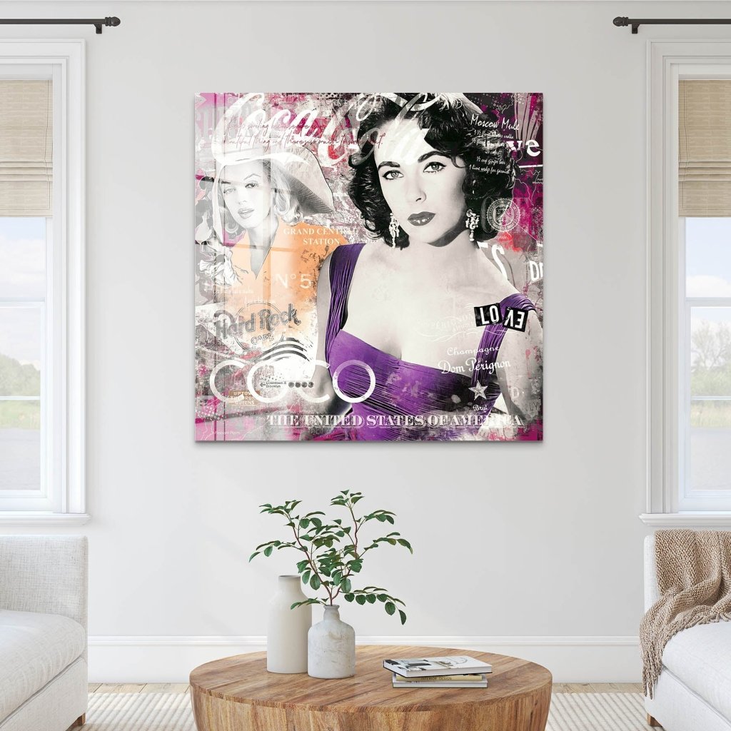 Marilyn & Liz Pop Art Modern Style Acrylglas Bild INGALERIE