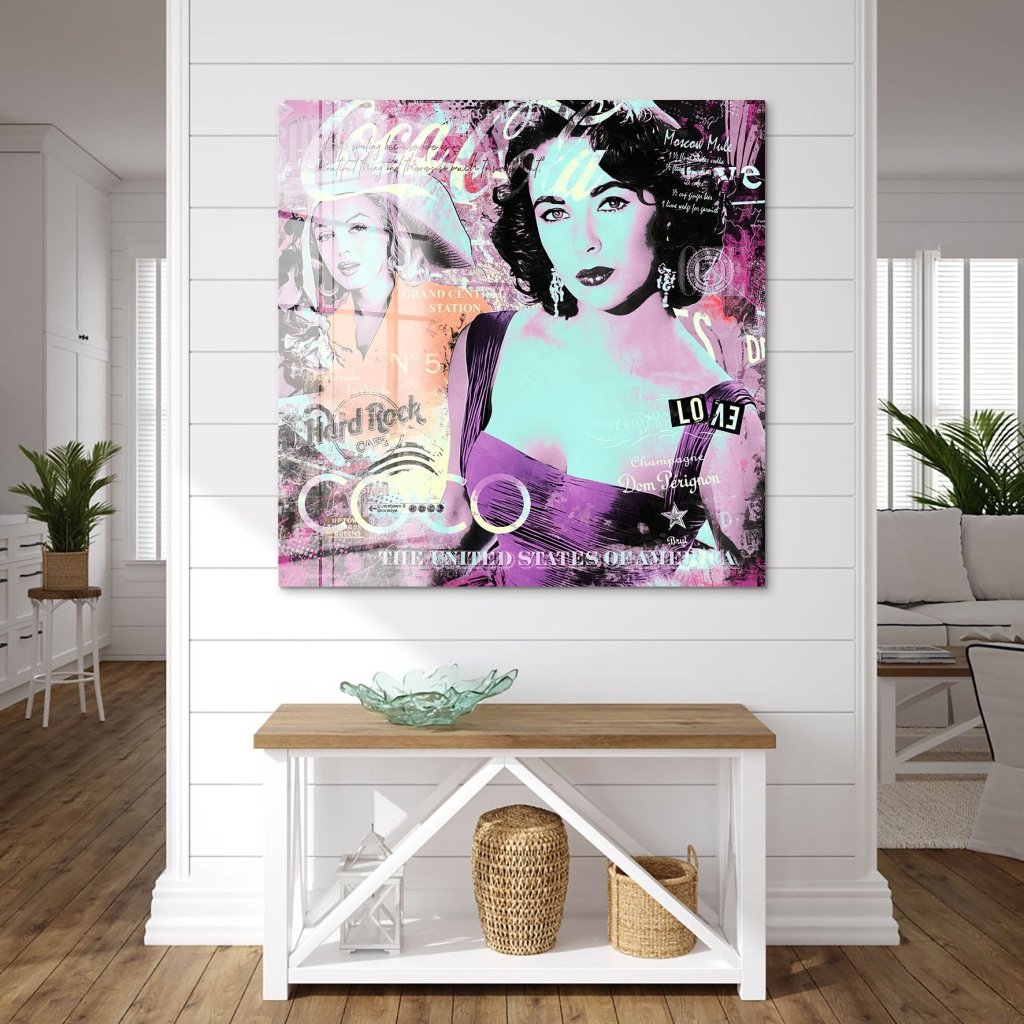 Marilyn & Liz Pop Art Color Style Acrylglas Bild INGALERIE