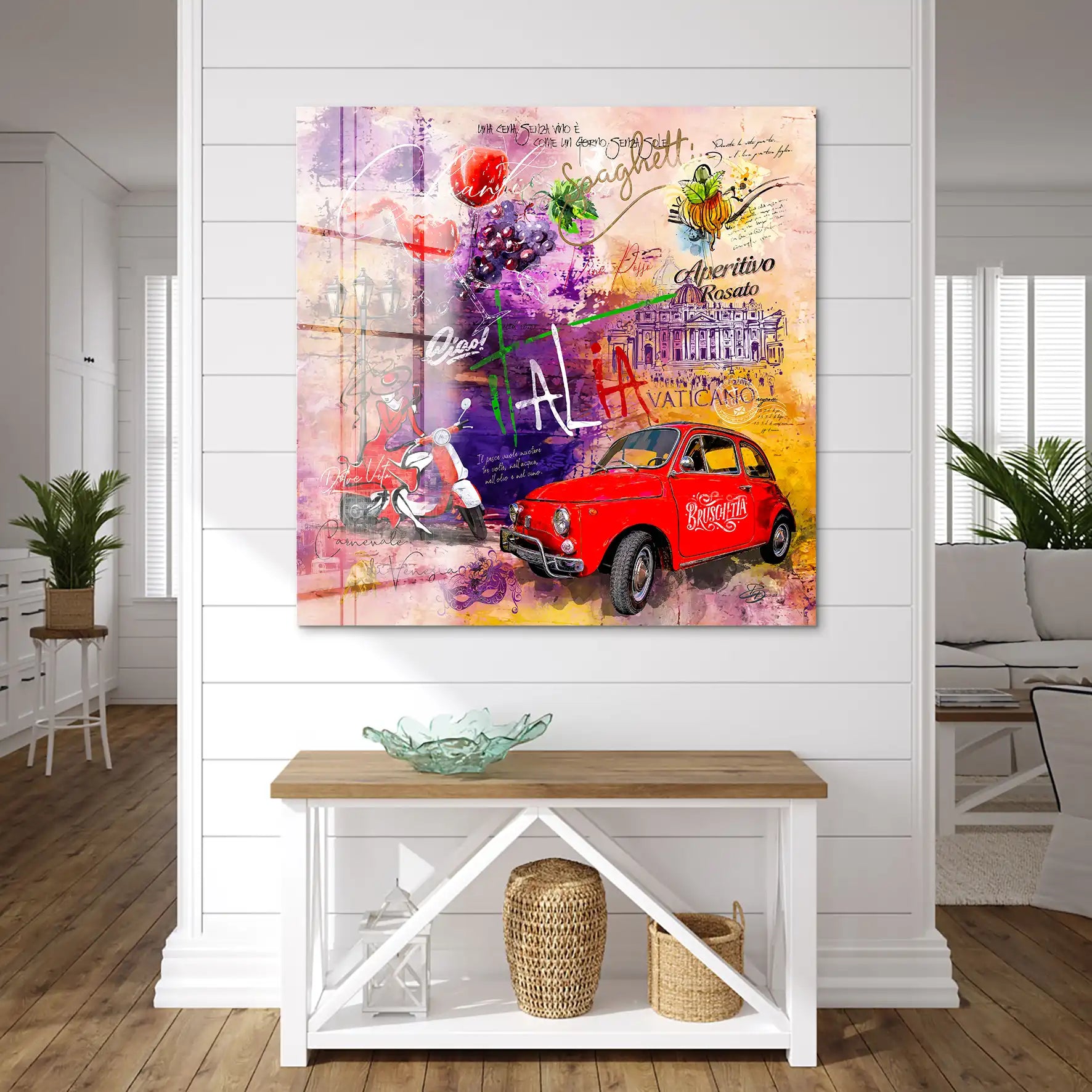 Italien Chianti Pop Art Acrylglas Bild INGALERIE