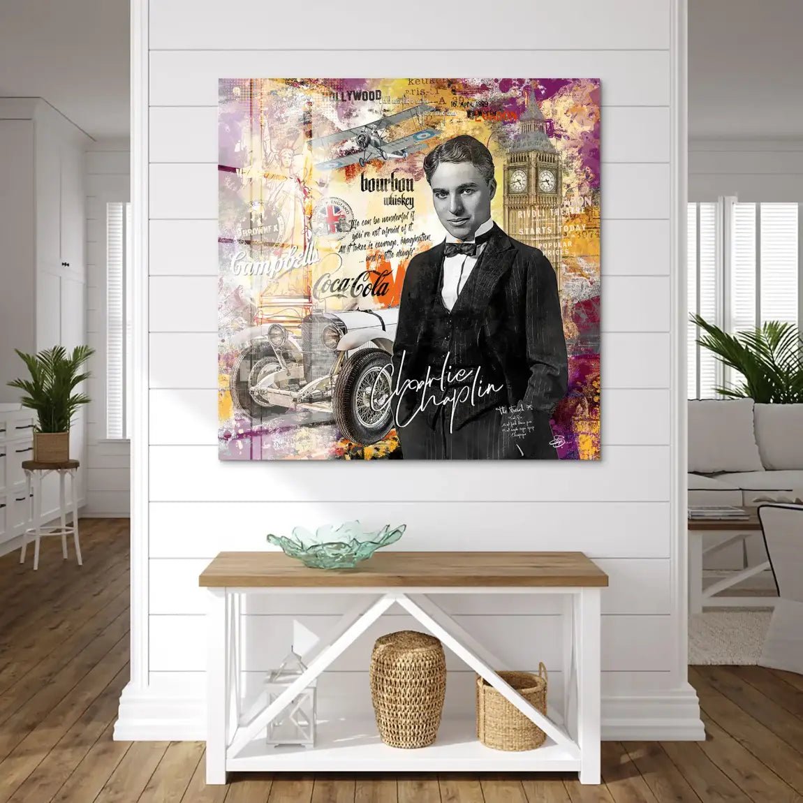 Charlie Chaplin Pop Art Style Acrylglas Bild INGALERIE