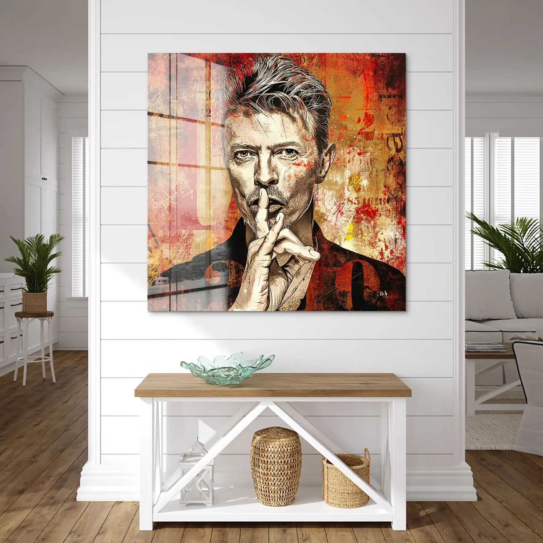 David Bowie Abstrakt Red Style Acrylglas Bild INGALERIE