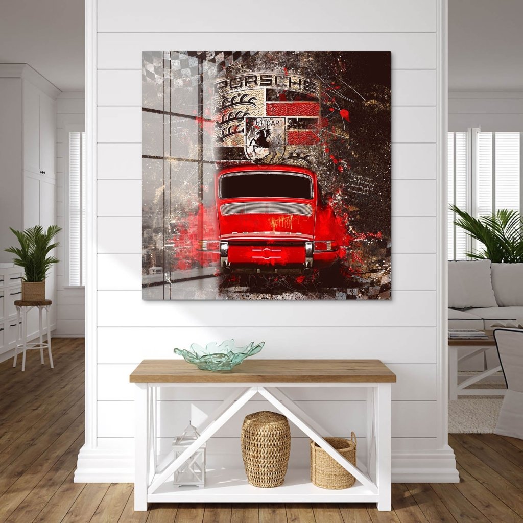 Porsche 911 Retro Abstrakt Acrylglas Bild INGALERIE