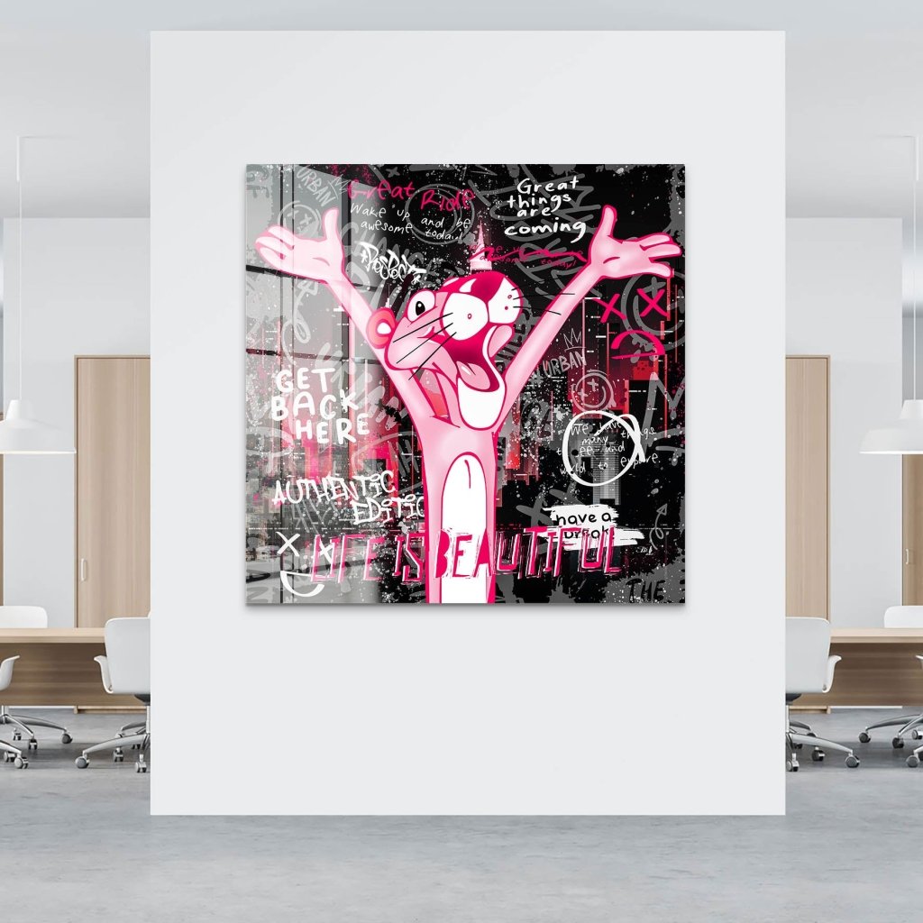 Pink Panther Pop Art Acrylglas Bild INGALERIE