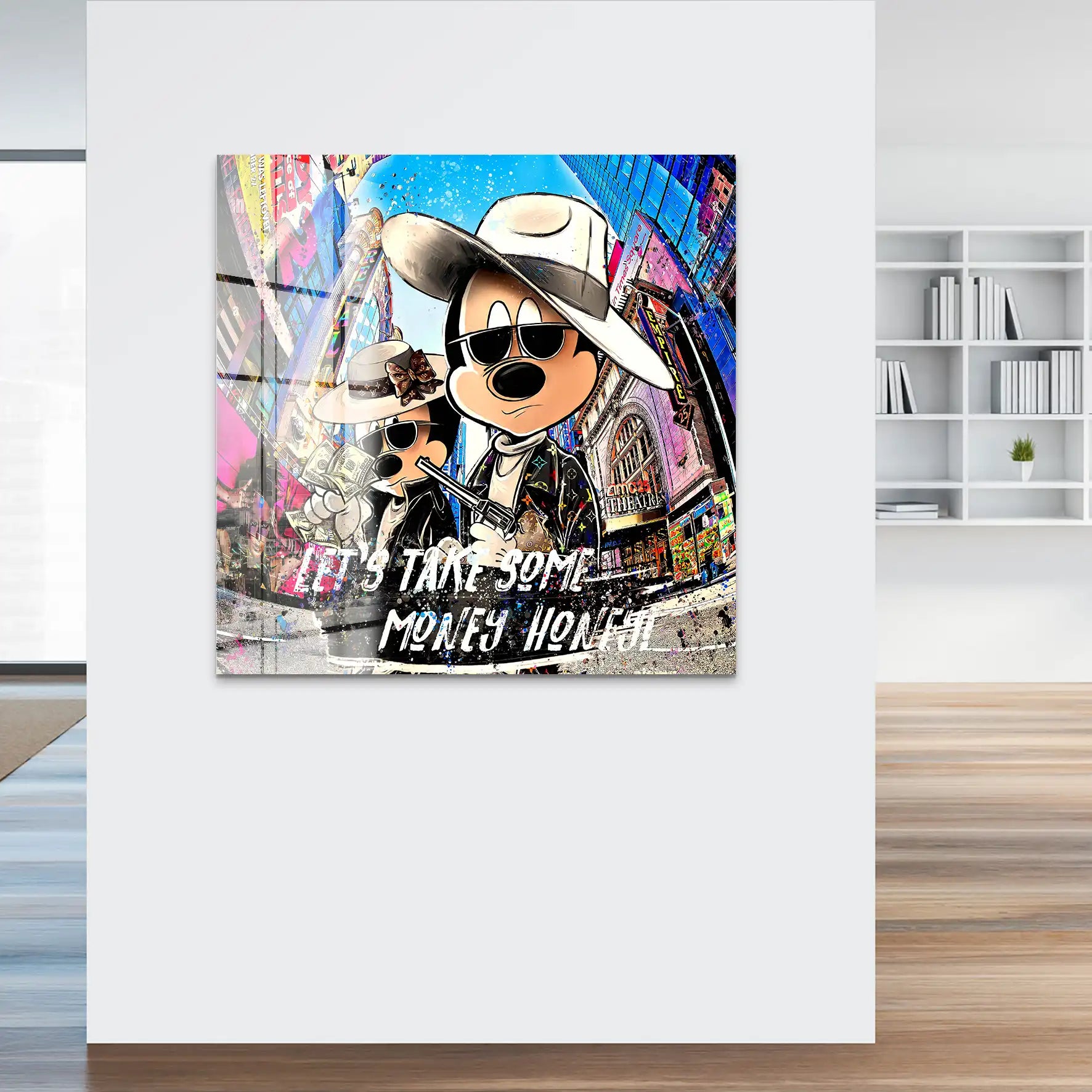 Micky & Minnie Gangster Goes Shopping Acrylglas Bild INGALERIE