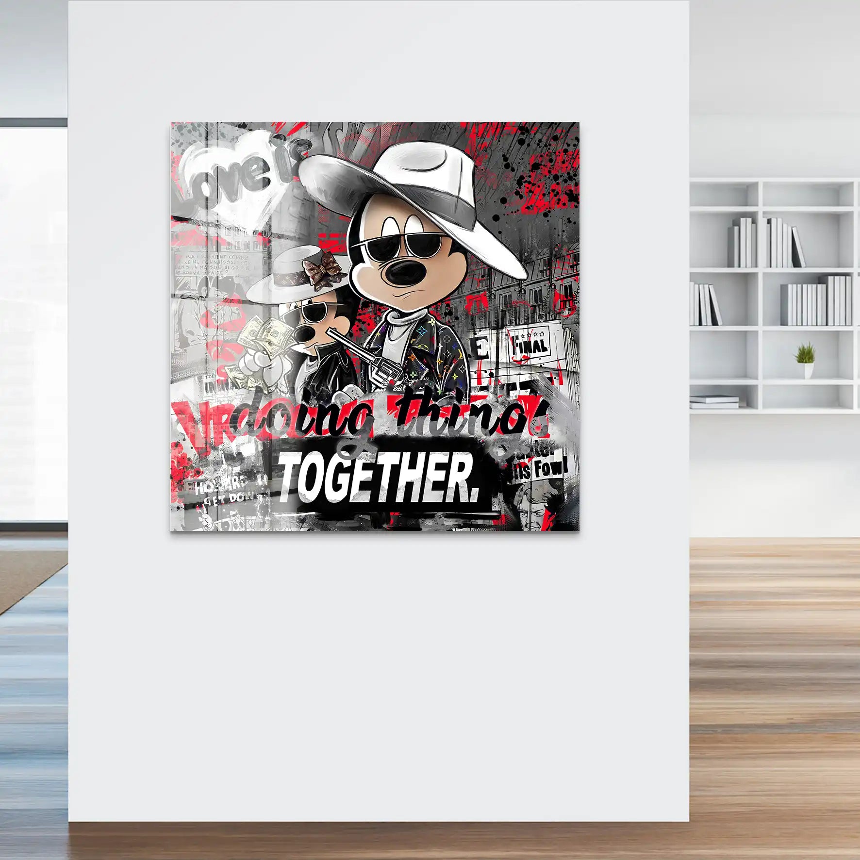 Micky & Minnie Gangster Streetart Acrylglas Bild INGALERIE