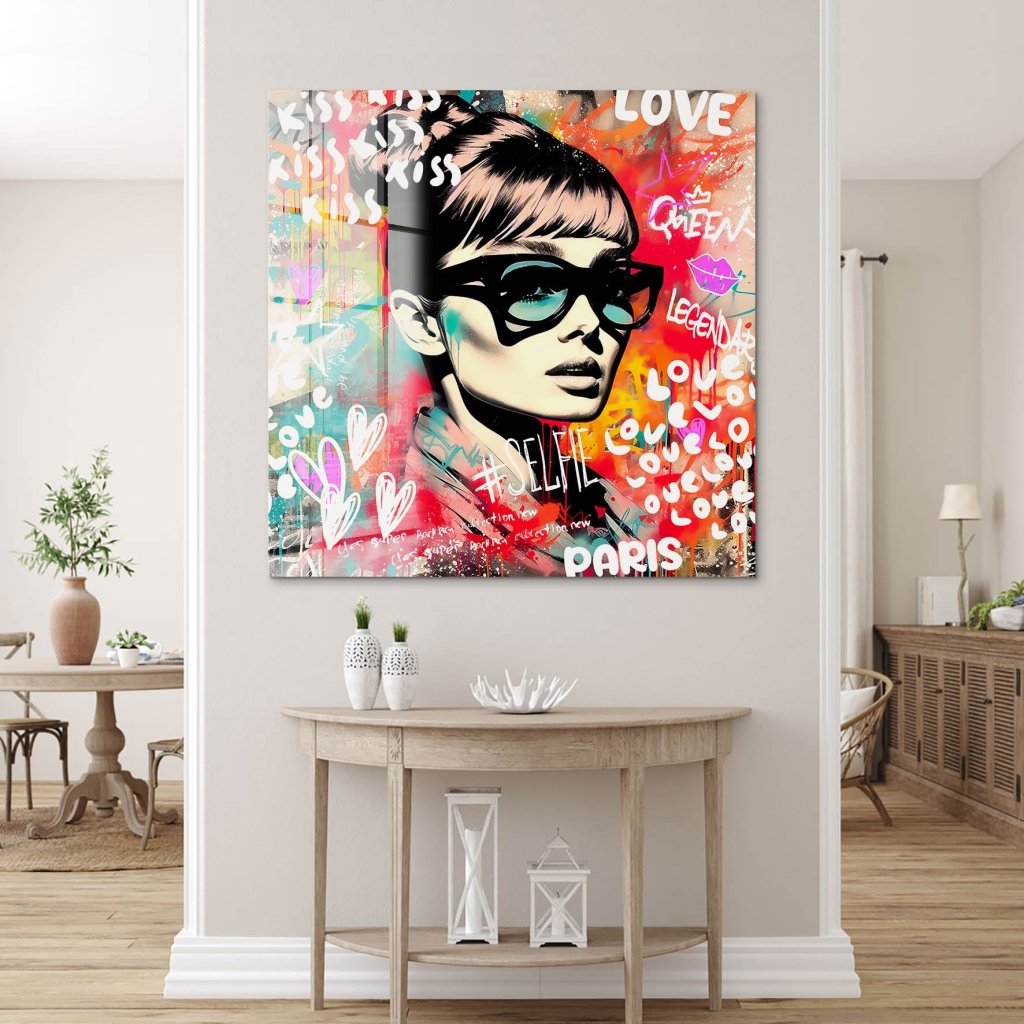 Audrey Hepburn Graffiti Acrylglas Bild INGALERIE