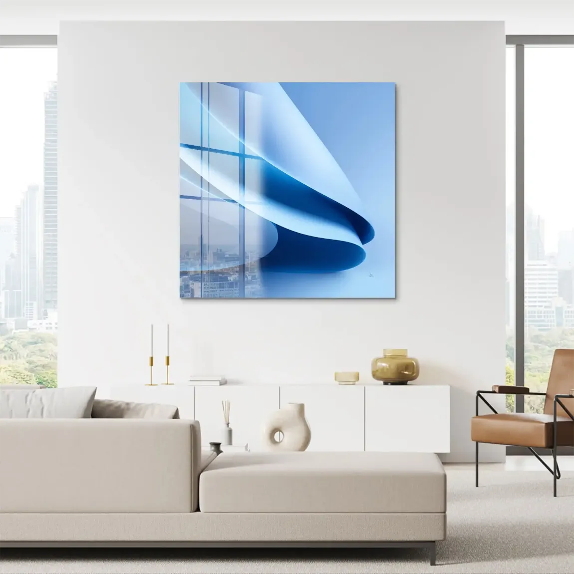 Blue Flow Acrylglasbild