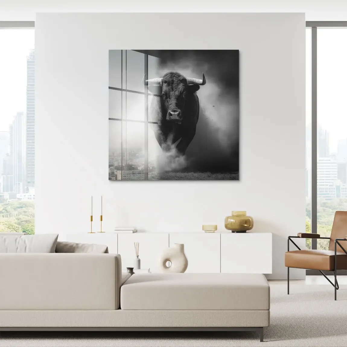 Stier Noir Acrylglasbild