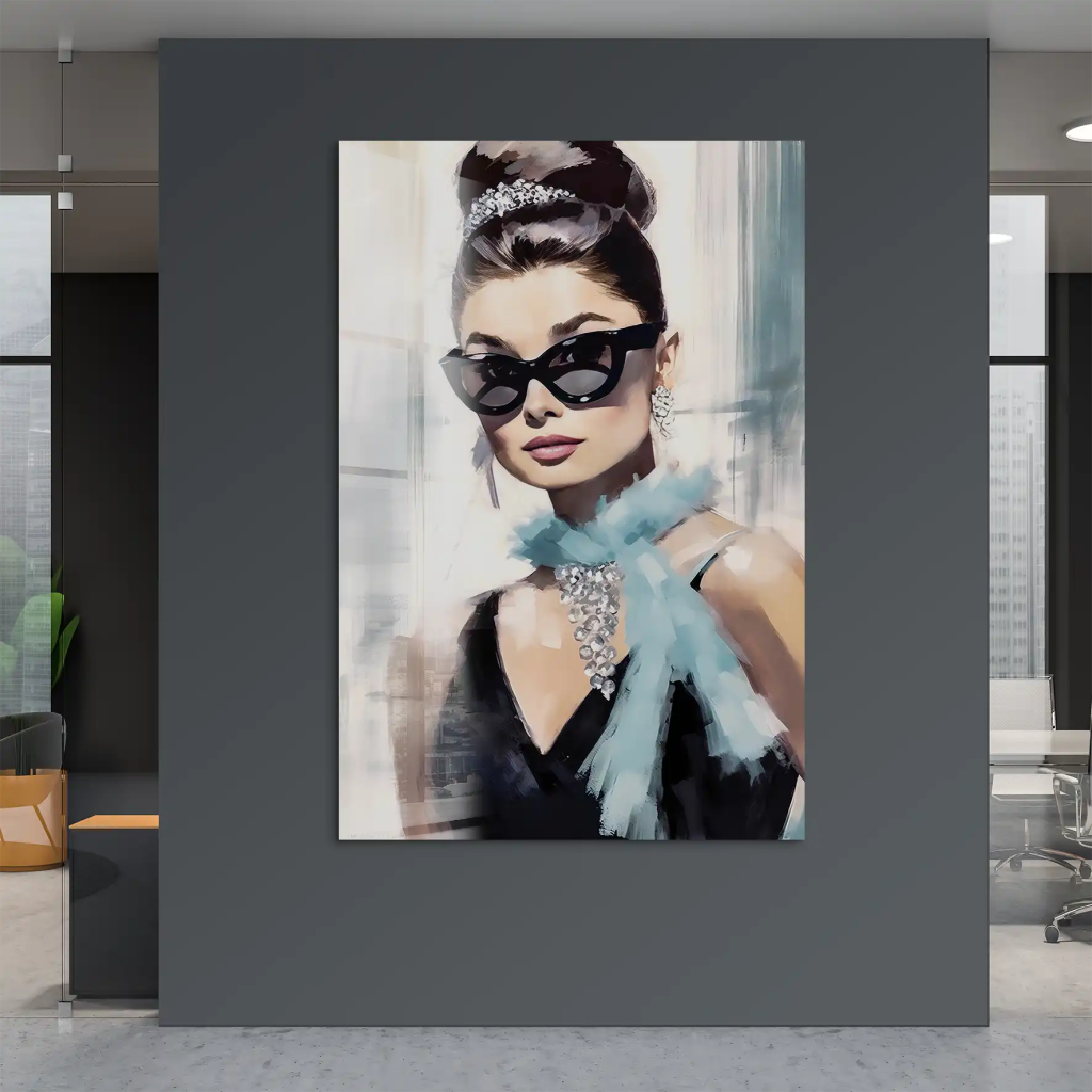 Audrey Hepburn Tiffany Style Acrylglas Bild INGALERIE