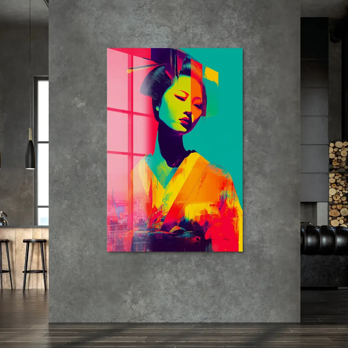 Geisha Pop Art Acrylglas Bild