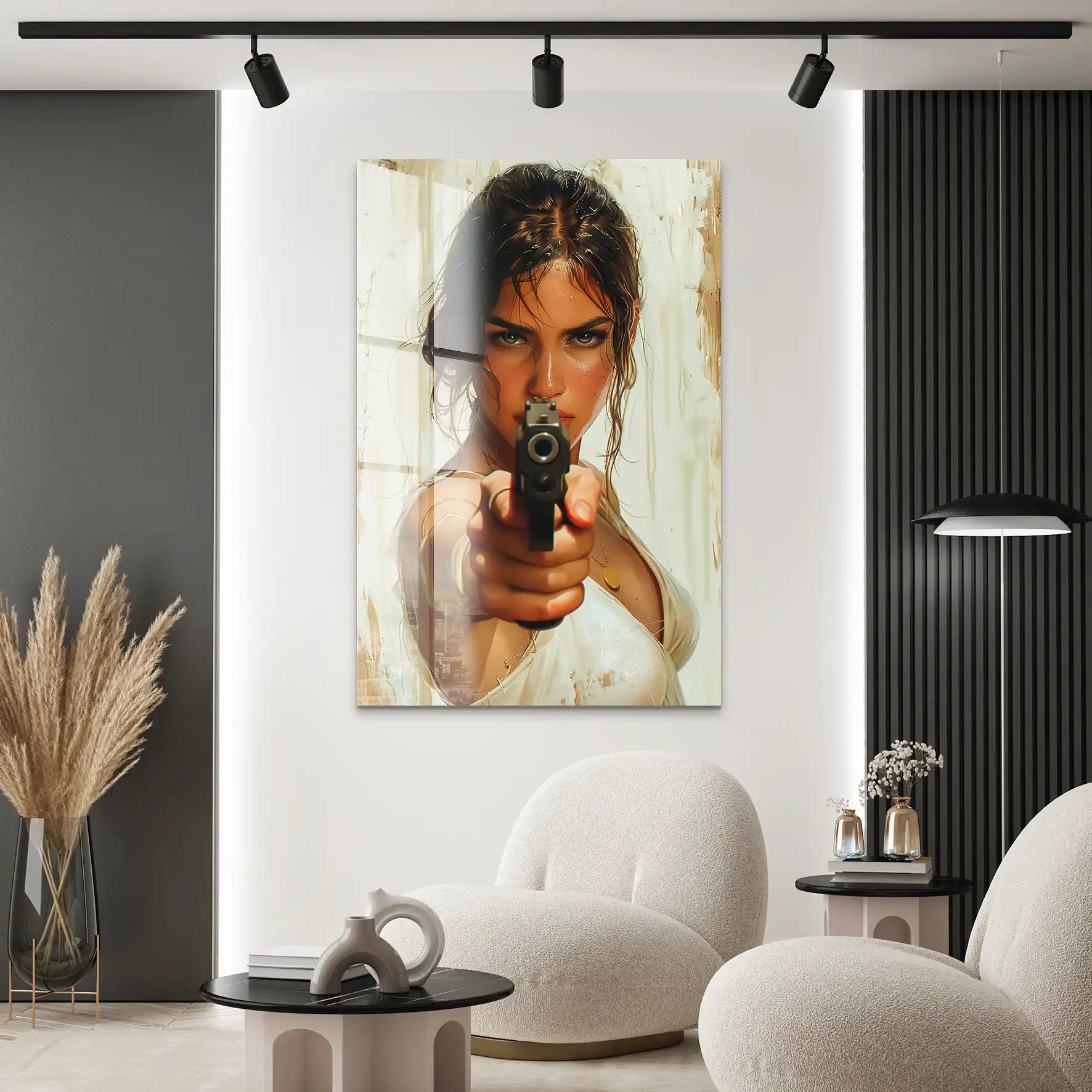 Beauty Gun Girl Acrylglas Bild INGALERIE