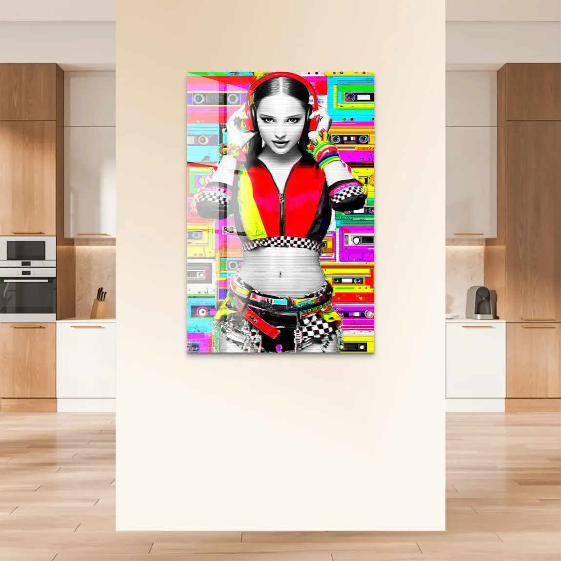 Retro DJ Girl Acrylglas Bild