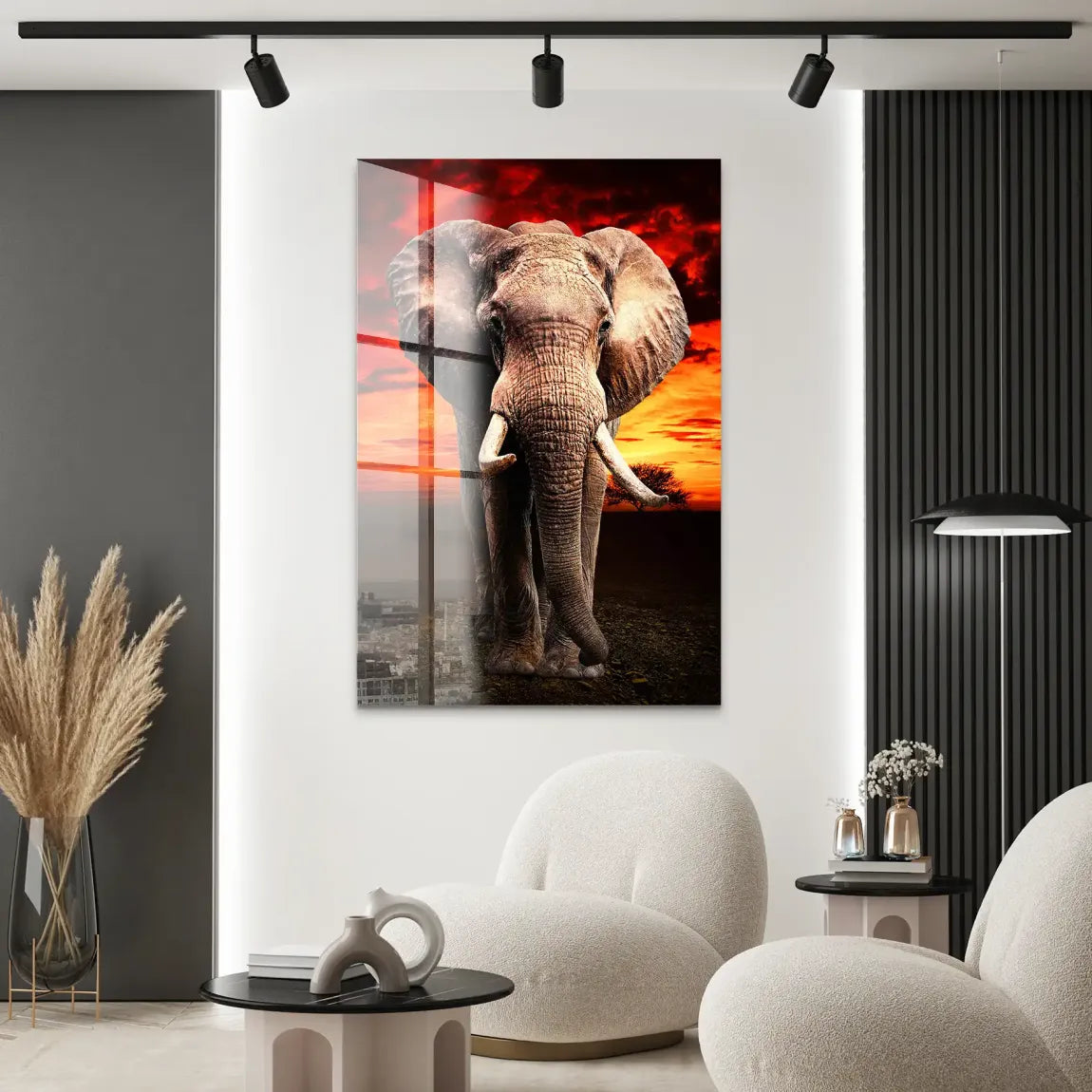 Majestät der Savanne im Abendrot Acrylglas Bild INGALERIE
