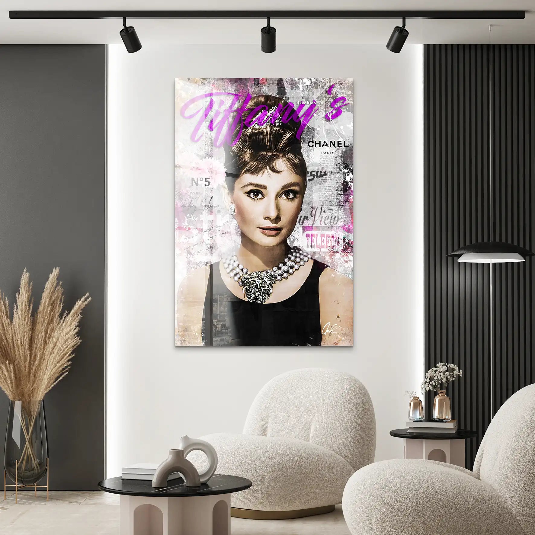 Audrey Tiffany Purple Art Acrylglas Bild INGALERIE