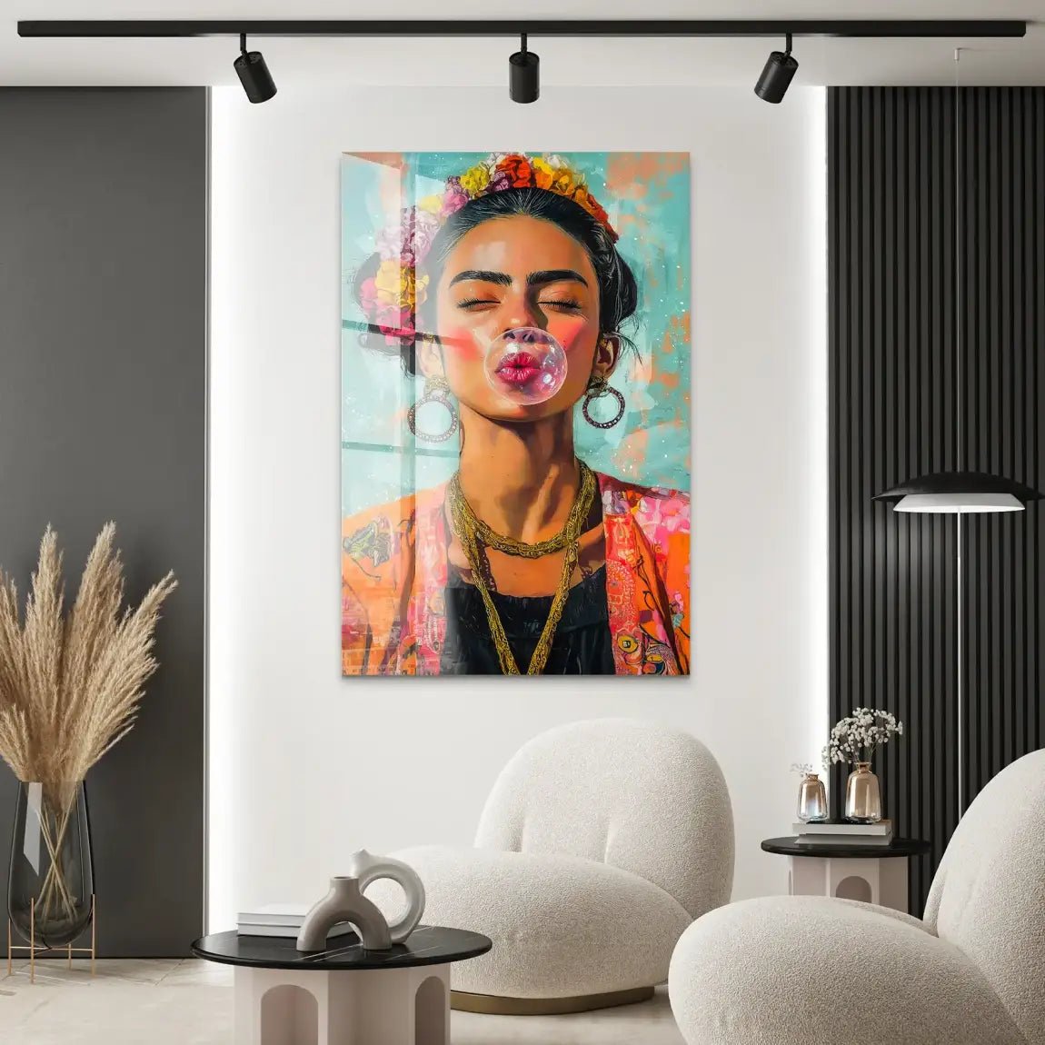 Frida Bubble Gum Acrylglas Bild INGALERIE