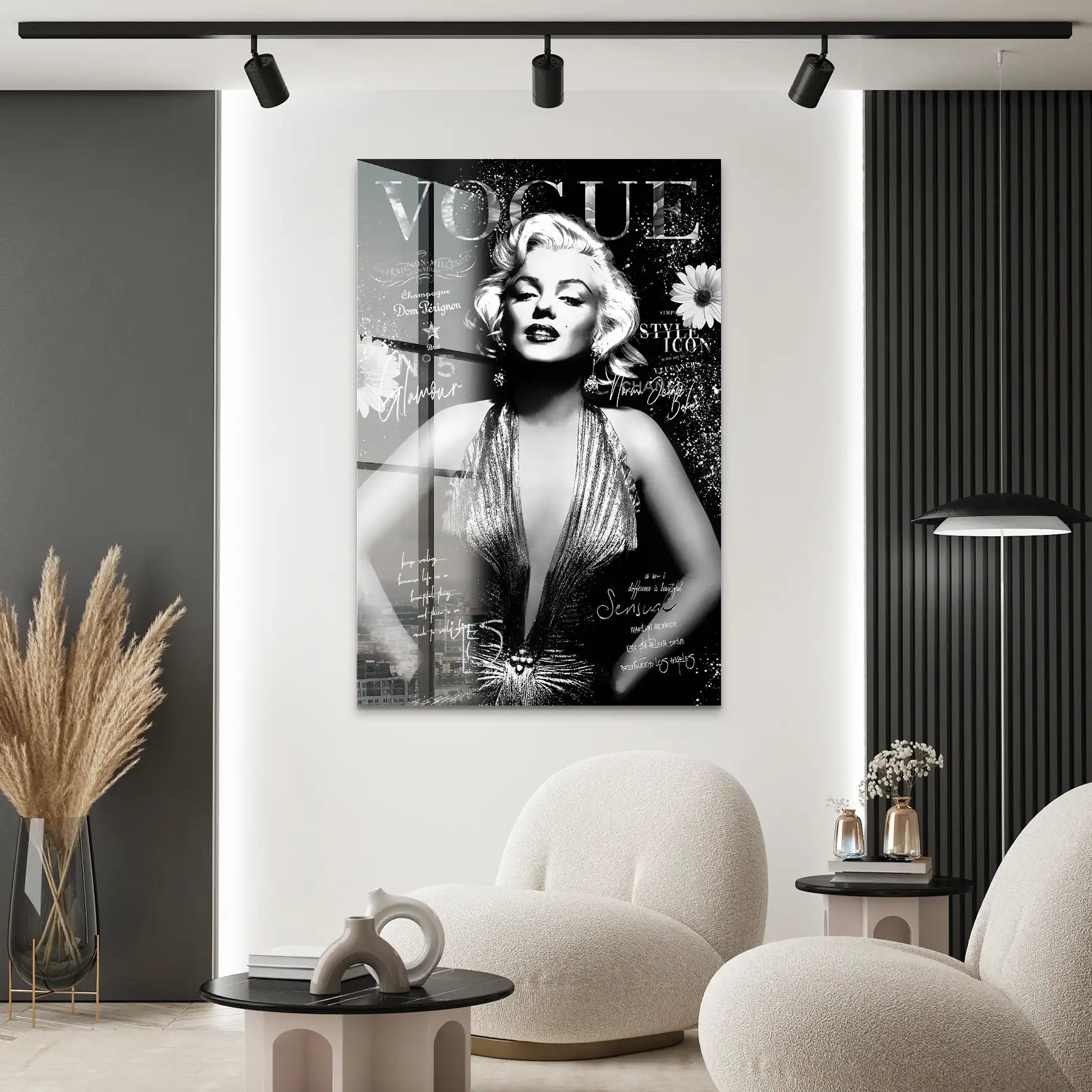 Marilyn Black Vogue Acrylglas Bild INGALERIE