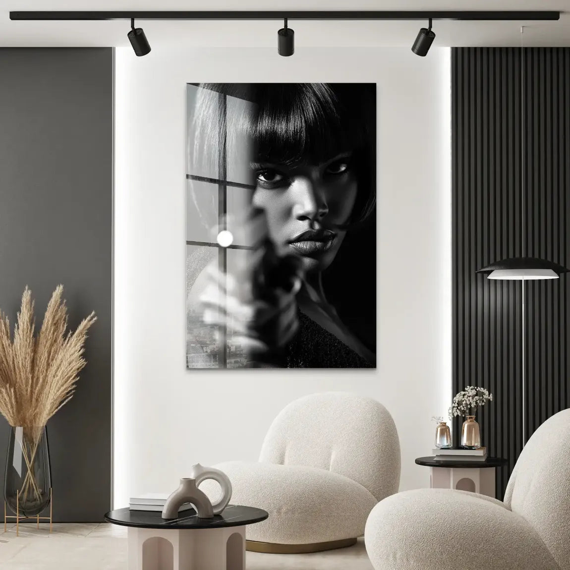 Black Gun Girl Acrylglas Bild INGALERIE