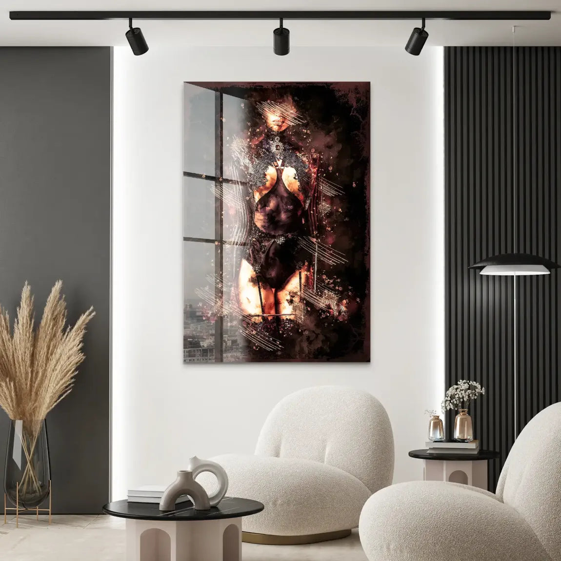 Erotische Eleganz im Schattenlicht Acrylglas Bild INGALERIE