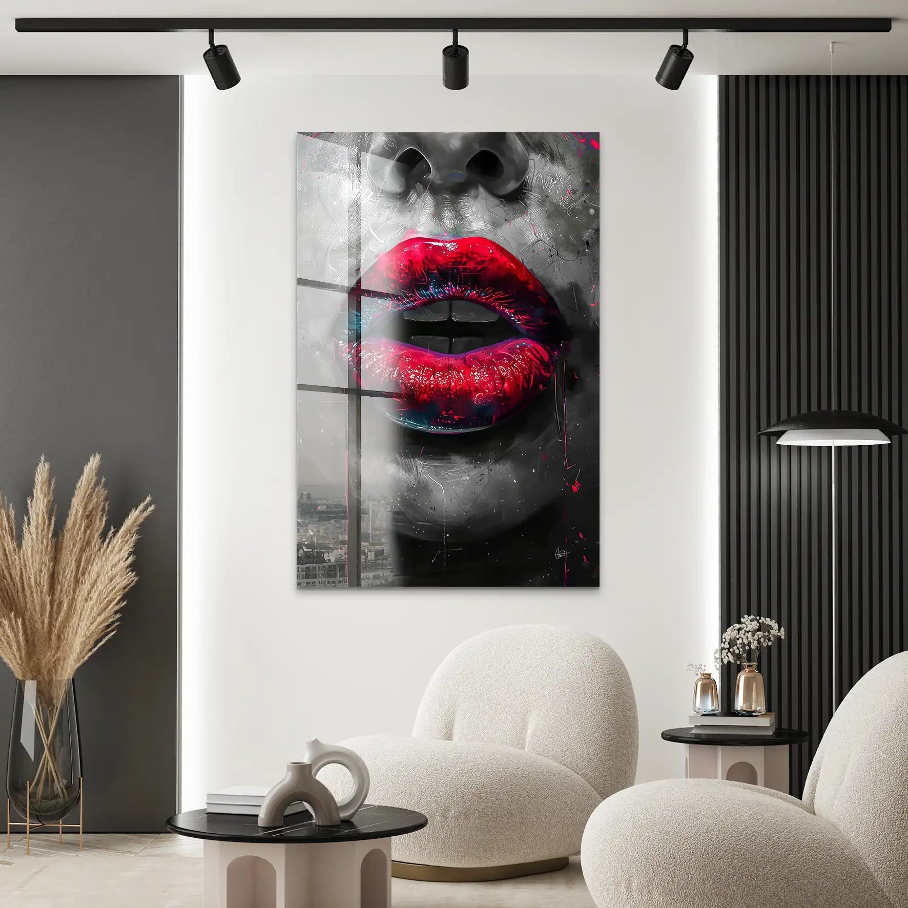 Abstrakt Red Lips Acrylglas Bild INGALERIE